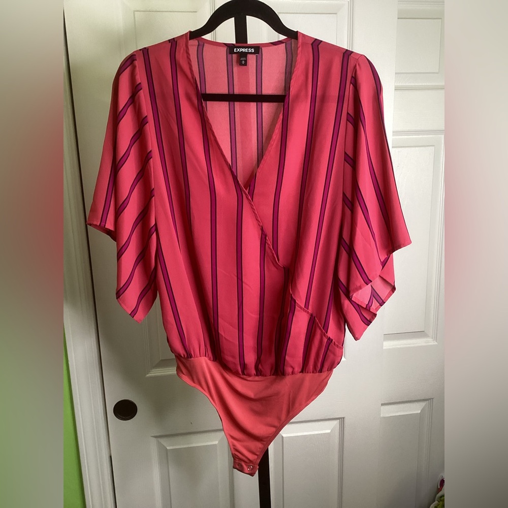 Express Striped Bodysuit, size Medium